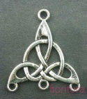 AŻUROWA PODSTAWA KOLCZYKA  WZÓR CELTYCKI ROZDZIELACZ NA TRZY 29x25x2MM KOLOR STARE SREBRO