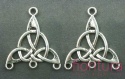 AŻUROWA PODSTAWA KOLCZYKA  WZÓR CELTYCKI ROZDZIELACZ NA TRZY 29x25x2MM KOLOR STARE SREBRO