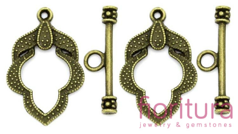 ZAPIĘCIE PRZEKŁADKOWE LIŚĆ 26x17MM KOLOR STARE ZŁOTO