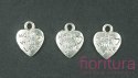 ZAWIESZKA SERCE Z NAPISEM ''MADE WITH LOVE'' 13X10MM KOLOR STARE SREBRO
