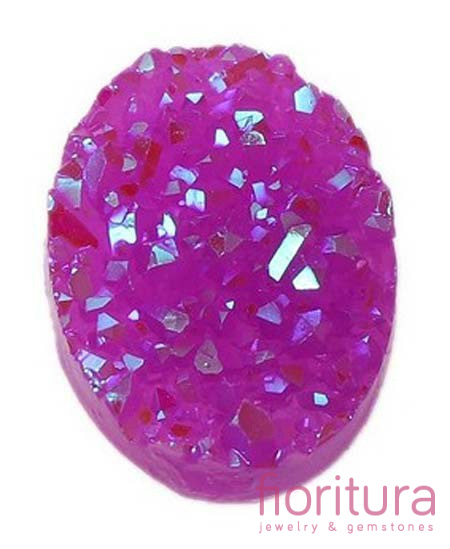 KABOSZON AKRYLOWY DRUZY OWAL 18x13MM KOLOR PURPLE AB