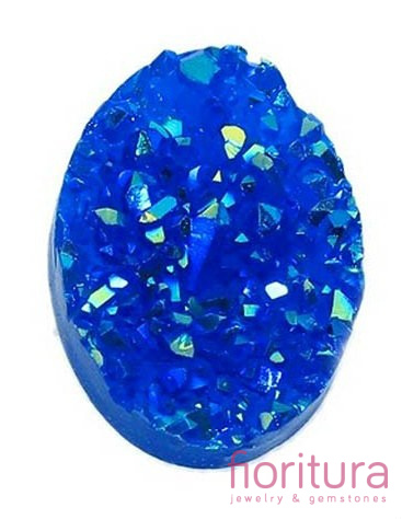 KABOSZON AKRYLOWY DRUZY OWAL 18x13MM KOLOR ROYAL BLUE AB