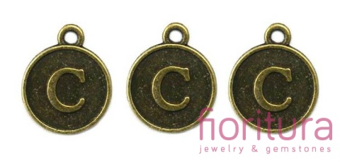 ZAWIESZKA LITERA C 13x15MM KOLOR STARE ZŁOTO