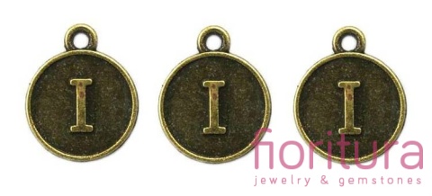 ZAWIESZKA LITERA I 13x15MM KOLOR STARE ZŁOTO