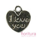 ZAWIESZKA SERCE Z NAPISEM ''I LOVE YOU'' 12X11MM KOLOR STARE SREBRO