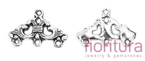 PODSTAWA KOLCZYKA ROZDZIELACZ NA TRZY 23x16MM KOLOR STARE SREBRO