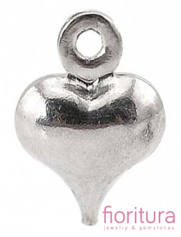 ZAWIESZKA CHARMS SERCE 8x6MM MIEDŹ POSREBRZANA