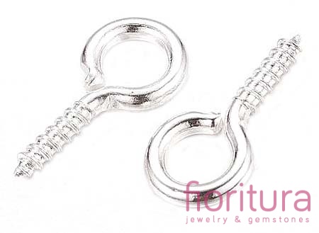 KRAWATKA WKRĘT Z OCZKIEM 13x7MM POSREBRZANA