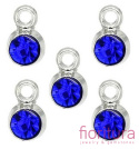 ZAWIESZKA CHARMS Z KRYSZTAŁKAMI COBALT 8X5MM KOLOR STARE SREBRO