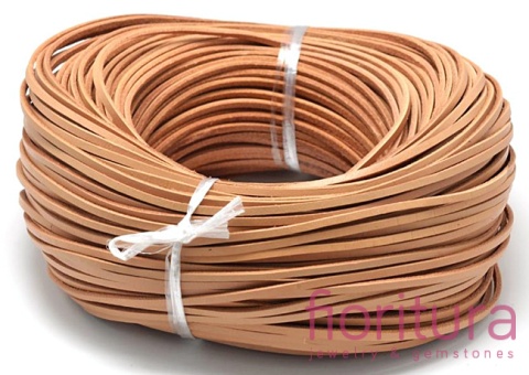 RZEMIEŃ PŁASKI SKÓRA NATURALNA 3X2MM KOLOR SANDY BROWN