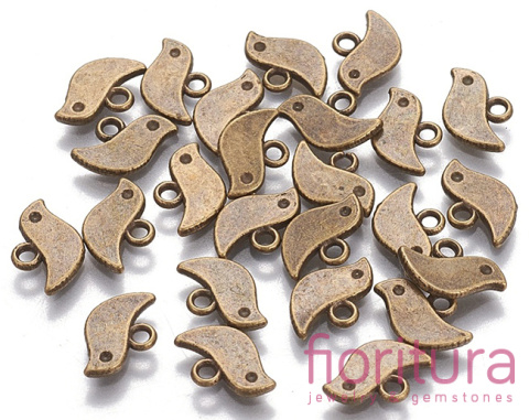 ZAWIESZKA PTAK 11x7MM KOLOR STARE ZŁOTO