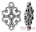 ŁĄCZNIK KWIAT 18x13x1,5MM KOLOR STARE SREBRO