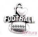 ZAWIESZKA I LOVE FOOTBALL 20x18MM KOLOR STARE SREBRO