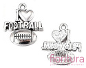 ZAWIESZKA I LOVE FOOTBALL 20x18MM KOLOR STARE SREBRO