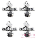 ZAWIESZKA I LOVE BASKETBALL 22x20MM KOLOR STARE SREBRO