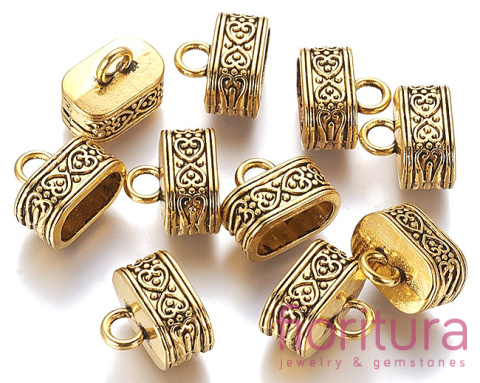 KOŃCÓWKA DO WKLEJANIA 12x7MM KOLOR ANTYCZNE ZŁOTO