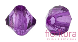 KORALIKI AKRYLOWE BICON FASETOWANE 5MM KOLOR PURPLE TRANSPARENT NR 01