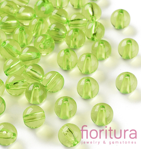 KORALIKI AKRYLOWE KULA 10MM KOLOR YELLOW GREEN TRANSPARENT NR 729