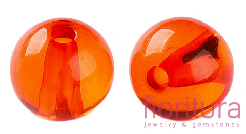 KORALIKI AKRYLOWE KULA 10MM KOLOR DARK ORANGE TRANSPARENT NR 726