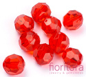 KORALIKI AKRYLOWE KULA FASETOWANA 6MM KOLOR RED TRANSPARENT NR V12