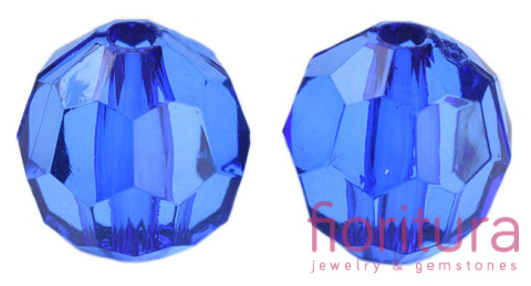 KORALIKI AKRYLOWE KULA FASETOWANA 6MM KOLOR BLUE TRANSPARENT NR V44