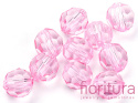 KORALIKI AKRYLOWE KULA FASETOWANA 6MM KOLOR PINK TRANSPARENT NR V03