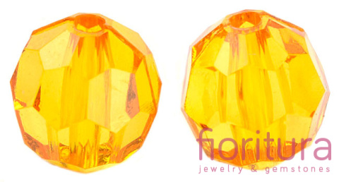 KORALIKI AKRYLOWE KULA FASETOWANA 6MM KOLOR ORANGE TRANSPARENT NR V24