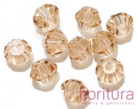 KORALIKI KRYSZTAŁOWE FASETOWANE BICON 6MM KOLOR PEACH PUFF