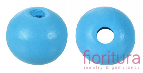 KORALIKI DREWNIANE KULA 8MM KOLOR DEEP SKY BLUE