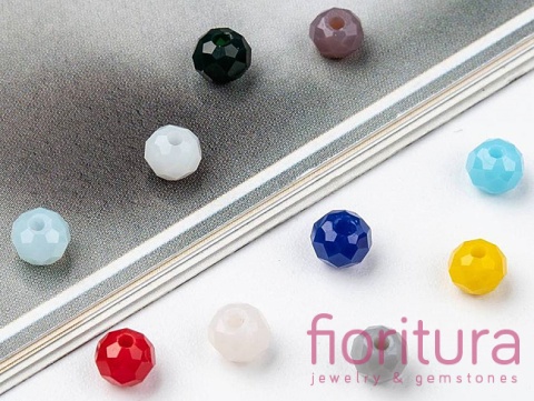 ZESTAW KORALIKÓW SZKLANYCH OPONKA FASETOWANA 4x3MM 10 KOLORÓW 2000 SZT