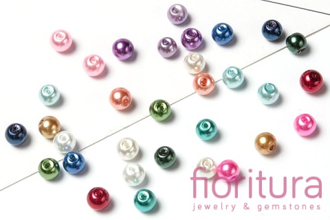 ZESTAW KORALIKÓW SZKLANYCH  PEREŁ KULA 6MM 15 KOLORÓW 1050 SZT