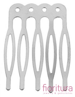 BAZA GRZEBIENIA DO WŁOSÓW 40x27x0,8MM KOLOR STARE SREBRO