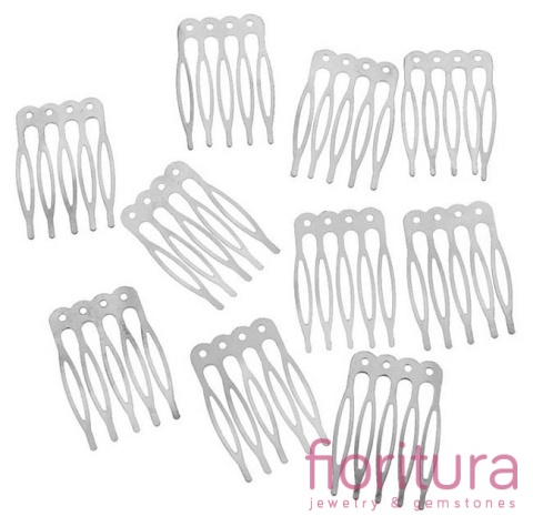 BAZA GRZEBIENIA DO WŁOSÓW 40x27x0,8MM KOLOR STARE SREBRO