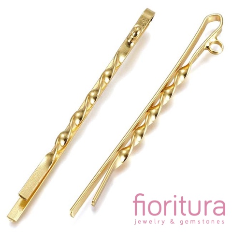 BAZA WSUWKI DO WŁOSÓW Z UCHWYTEM DO PODWIESZANIA 55x2x3-6MM KOLOR ZŁOTY