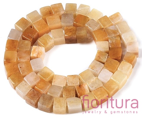 KAMIEŃ NATURALNY  JADEIT TOPAZ KOSTKA NIEREGULARNA 6-6,5x6-5,5x6-6,5MM