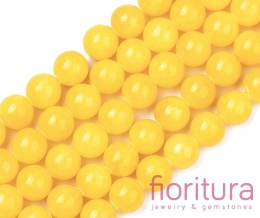 KAMIEŃ NATURALNY BARWIONY JADEIT MASHAN KULA 10MM KOLOR ŻÓŁTY