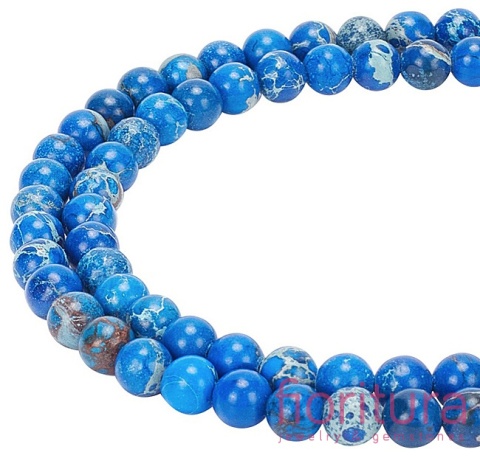 KAMIEŃ NATURALNY DOBARWIANY JASPIS CESARSKI NIEBIESKI KULA 6MM