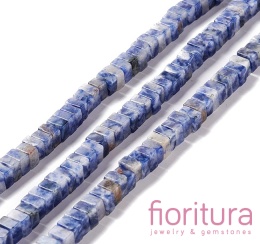 KAMIEŃ NATURALNY JASPIS PLAMISTY NIEBIESKI KOSTKA NIEREGULARNA 6-6,5x6-5,5MM