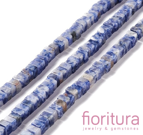 KAMIEŃ NATURALNY JASPIS PLAMISTY NIEBIESKI KOSTKA NIEREGULARNA 6-6,5x6-5,5MM