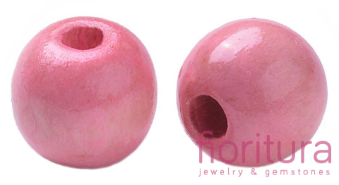 KORALIKI DREWNIANE KULA 8MM KOLOR JASNY RÓŻ