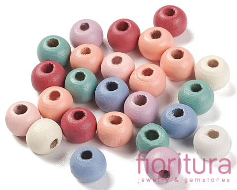 KORALIKI DREWNIANE KULA 8MM MIX KOLORÓW