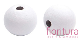 KORALIKI DREWNIANE KULA 8MM KOLOR BIAŁY