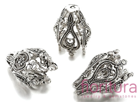 NAKŁADKA STOŻEK 20x15MM KOLOR STARE SREBRO