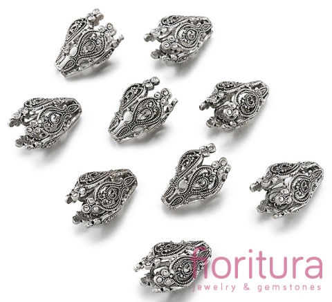 NAKŁADKA STOŻEK 20x15MM KOLOR STARE SREBRO