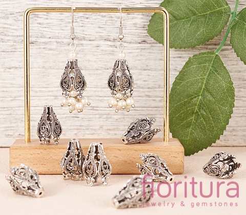 NAKŁADKA STOŻEK 20x15MM KOLOR STARE SREBRO