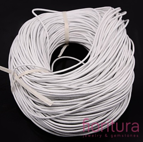 RZEMIEŃ OKRĄGŁY SKÓRA NATURALNA 2MM KOLOR BIAŁY