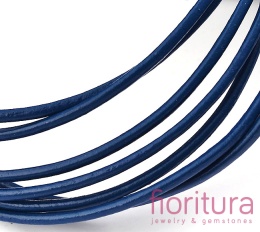 RZEMIEŃ OKRĄGŁY SKÓRA NATURALNA 2MM KOLOR GRANATOWY