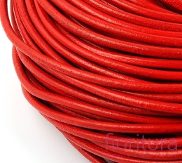 RZEMIEŃ OKRĄGŁY SKÓRA NATURALNA 3MM KOLOR CZERWONY