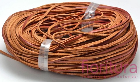 RZEMIEŃ PŁASKI SKÓRA NATURALNA 3X2MM KOLOR CHOCOLATE