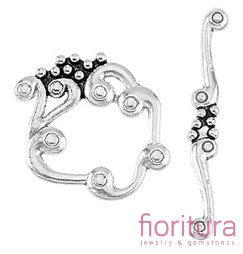 ZAPIĘCIE PRZEKŁADKOWE 24x27x2MM KOLOR STARE SREBRO